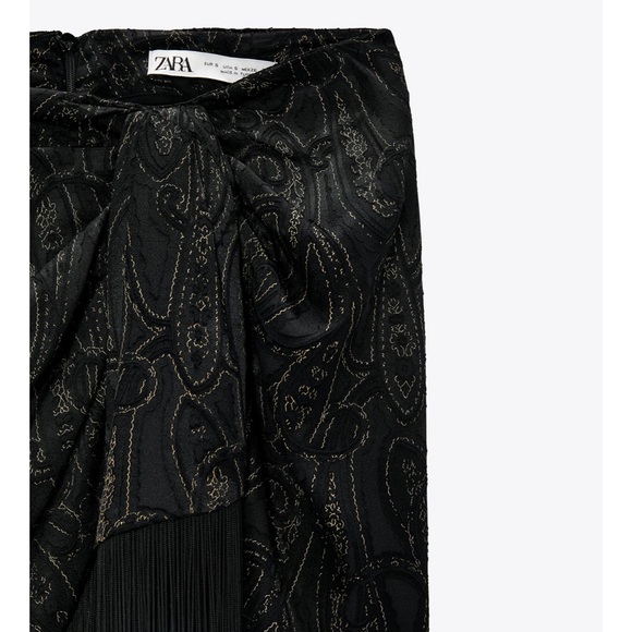 NWT ZARA Printed Sarong Fringe Skirt XS BloggerFav - Picture 13 of 16